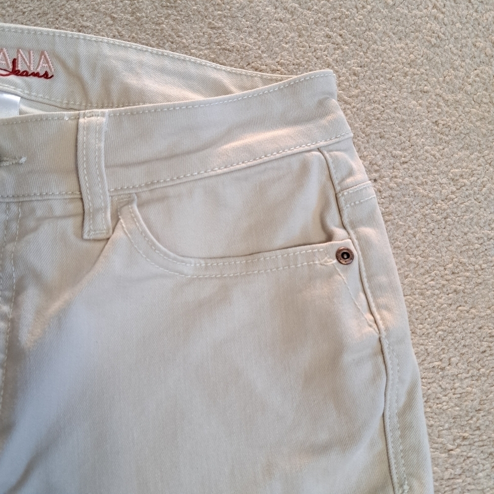 Santana Jeans Cropped Cream Denim Women's Size 10 Capri Stretch Pants NWT - Picture 5 of 10